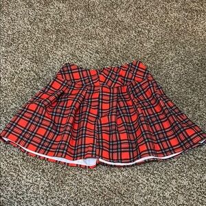 Red Plaid Girls Skirt